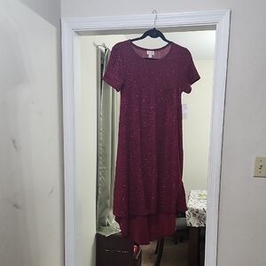 LuLaRoe Sparkling Maroon Kids Dress